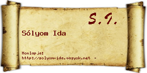 Sólyom Ida névjegykártya